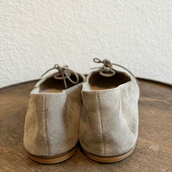 Theory Suede Pleated Bow Tie Ballet Flats Shoes Women's Size 36.5 US 6.5 - Picture 4 of 10